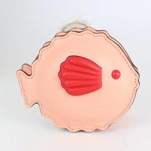NWT Kate Spade Fish Leather Coin Wallet, Guava Juice, Zip Closure, Bag Charm